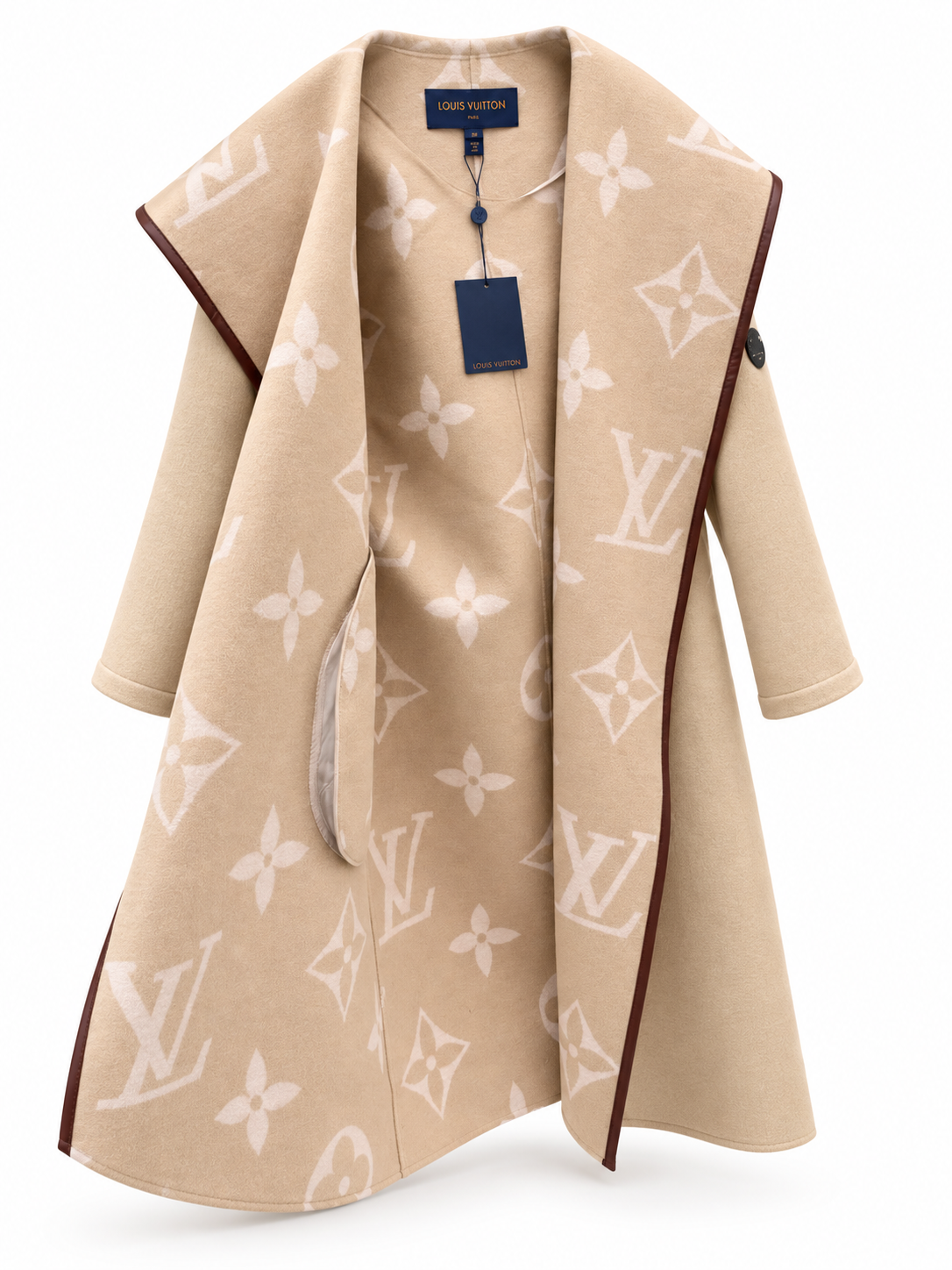 "LV" Couture Monogram Belted Coat