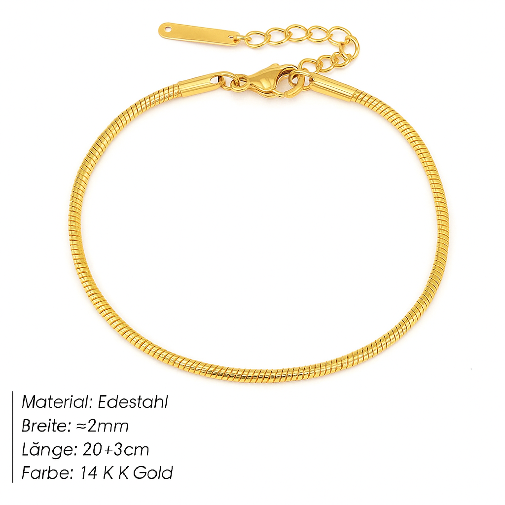 Linéa – Edelstahl Fußkette in Silber & Gold