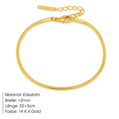 Linéa – Edelstahl Fußkette in Silber & Gold