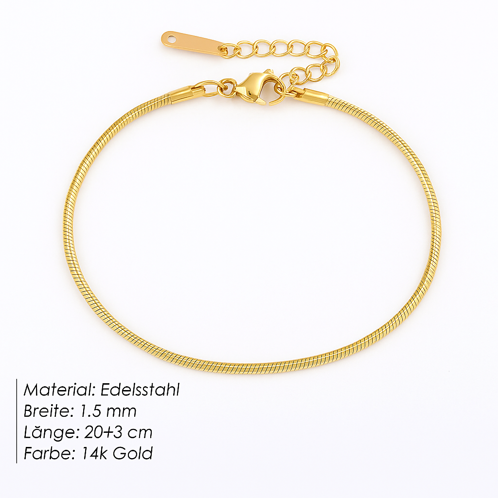 Linéa – Edelstahl Fußkette in Silber & Gold