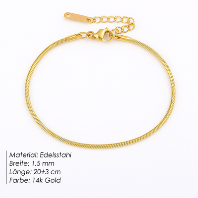 Linéa – Edelstahl Fußkette in Silber & Gold