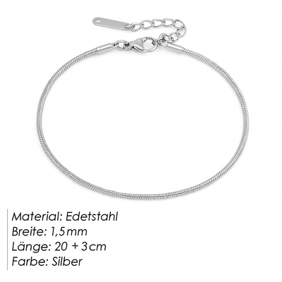 Linéa – Edelstahl Fußkette in Silber & Gold