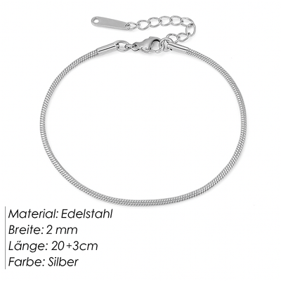 Linéa – Edelstahl Fußkette in Silber & Gold