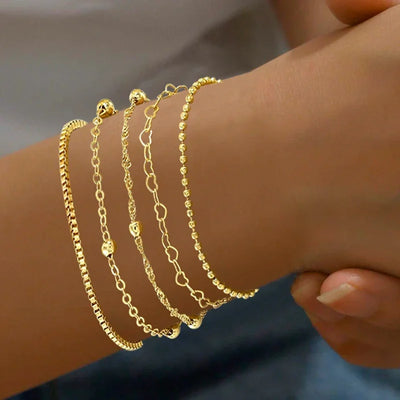 Golden Grace – 5-teiliges Armband-Set