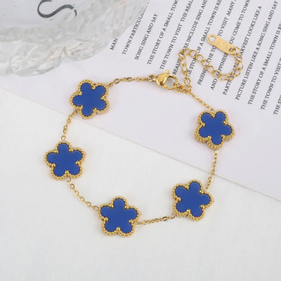 Fleur de Chance – Armband mit farbenfrohen Kleeblatt-Anhängern