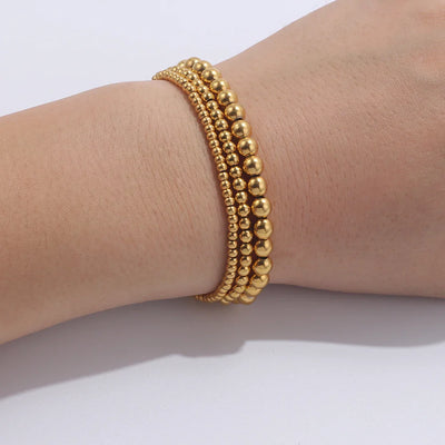 Lumière Perlé – 3-teiliges Armband-Set mit goldenen Perlen