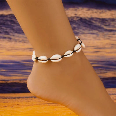 Ocean Spirit – Fußkette mit Kaurimuscheln
