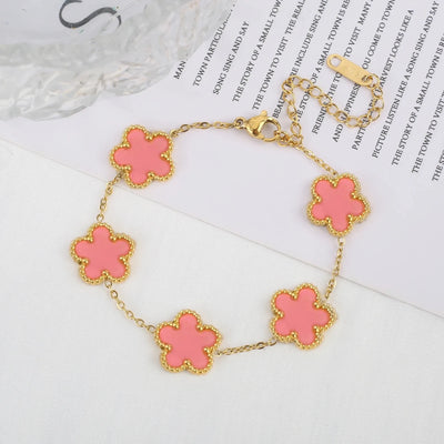 Fleur de Chance – Armband mit farbenfrohen Kleeblatt-Anhängern