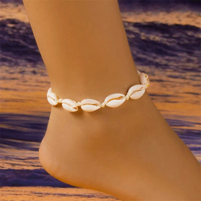 Ocean Spirit – Fußkette mit Kaurimuscheln