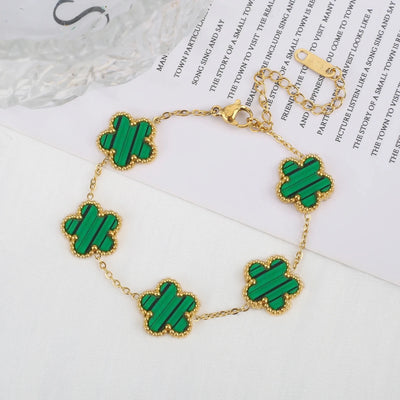 Fleur de Chance – Armband mit farbenfrohen Kleeblatt-Anhängern