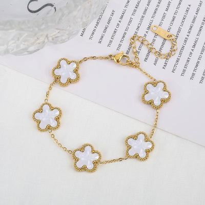 Fleur de Chance – Armband mit farbenfrohen Kleeblatt-Anhängern