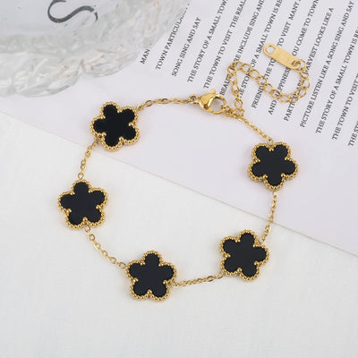 Fleur de Chance – Armband mit farbenfrohen Kleeblatt-Anhängern