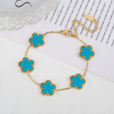 Fleur de Chance – Armband mit farbenfrohen Kleeblatt-Anhängern
