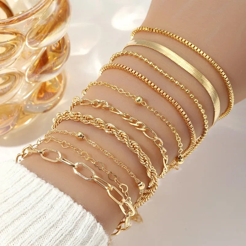 Golden Grace – 5-teiliges Armband-Set