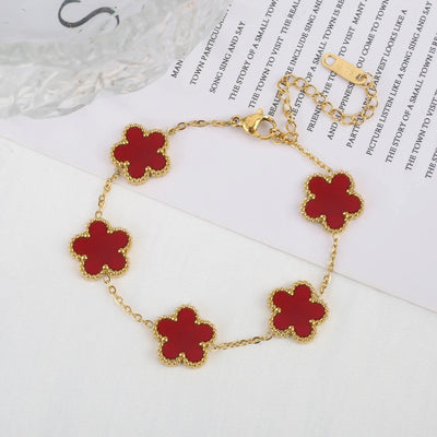 Fleur de Chance – Armband mit farbenfrohen Kleeblatt-Anhängern