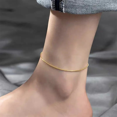 Linéa – Edelstahl Fußkette in Silber & Gold