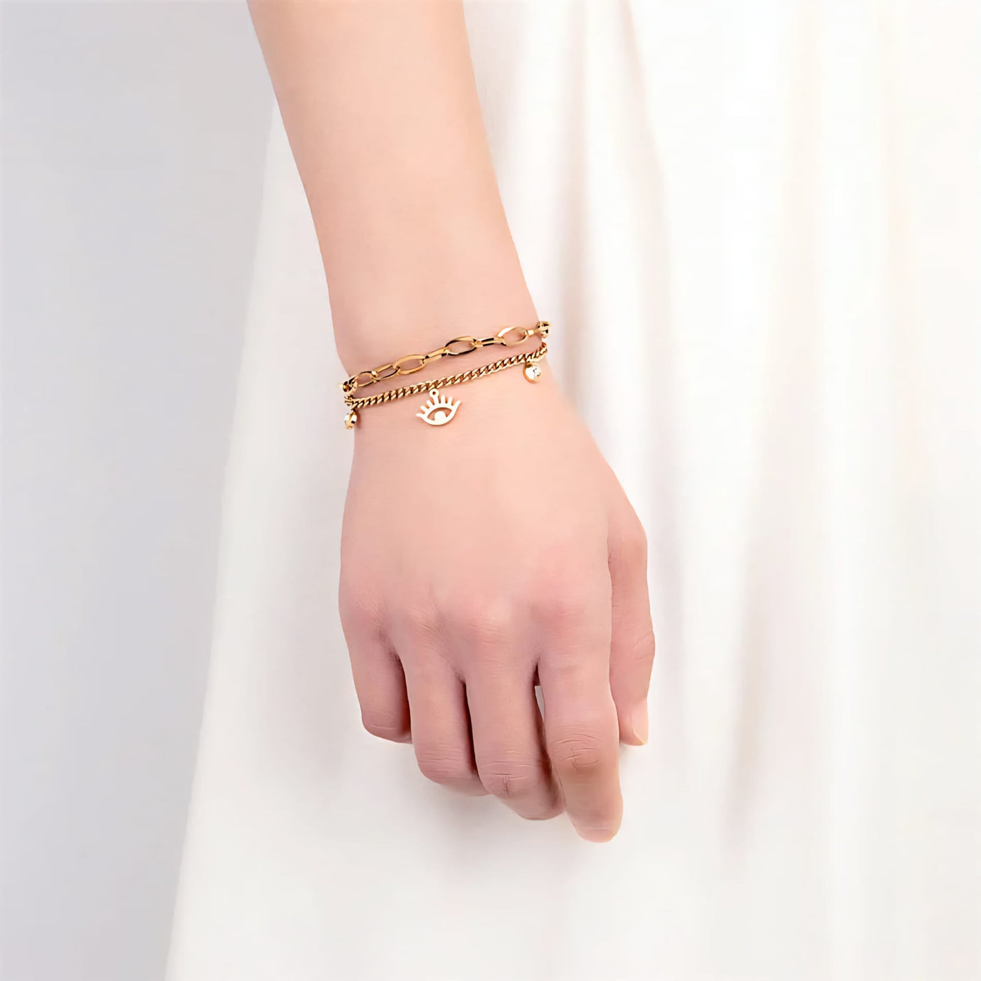 Oeil Doré – Doppellagiges Armband mit Schutzsymbolik