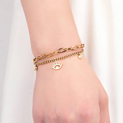 Oeil Doré – Doppellagiges Armband mit Schutzsymbolik