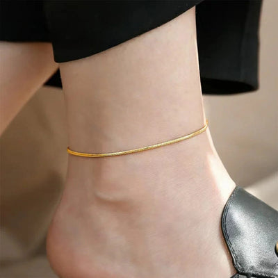 Linéa – Edelstahl Fußkette in Silber & Gold