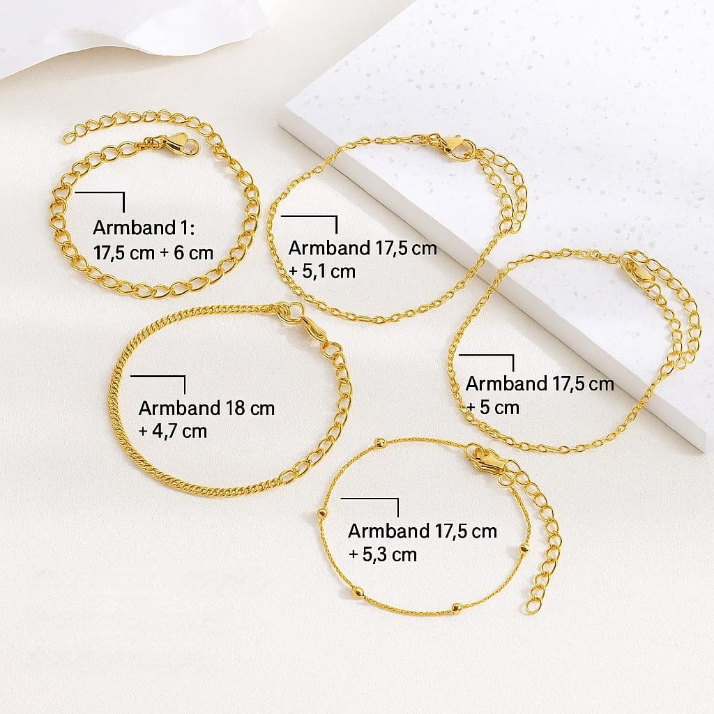 Golden Grace – 5-teiliges Armband-Set