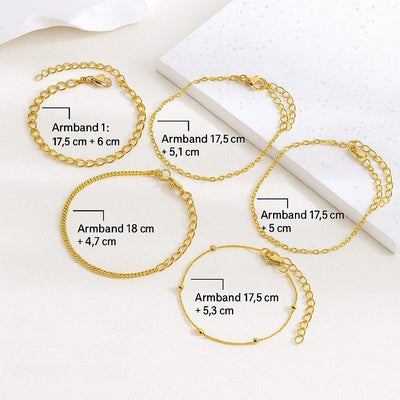 Golden Grace – 5-teiliges Armband-Set