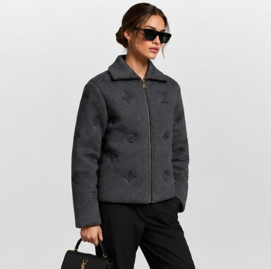 Mademoiselle LV Prestige – Dark Grey Monogram Coat