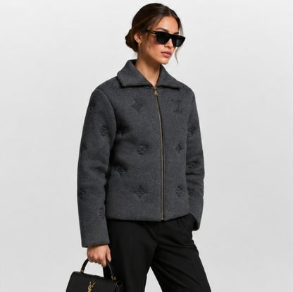 Mademoiselle LV Prestige – Dark Grey Monogram Coat