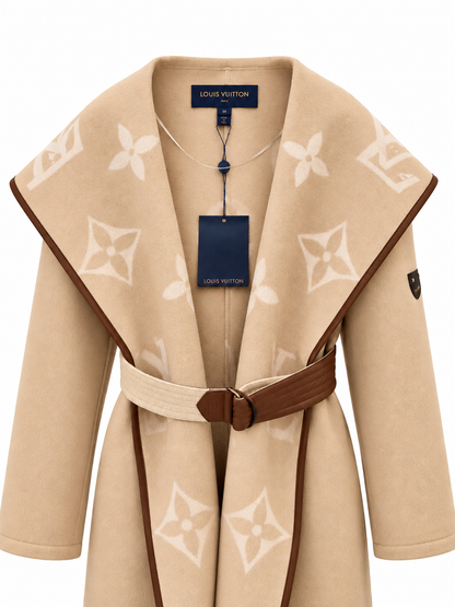 "LV" Couture Monogram Belted Coat
