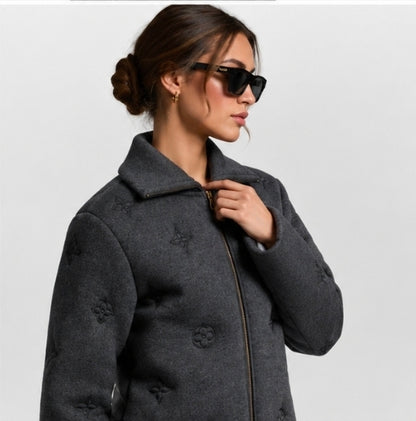 Mademoiselle LV Prestige – Dark Grey Monogram Coat