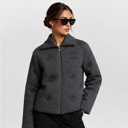 Mademoiselle LV Prestige – Dark Grey Monogram Coat