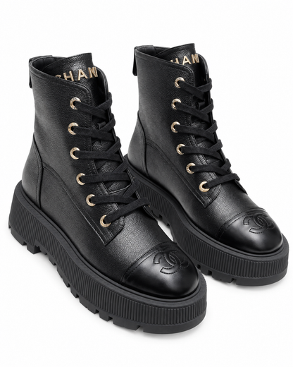 „CC“ Lace-Up Platform Elegant Boots