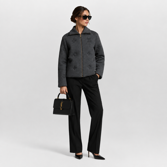 Mademoiselle LV Prestige – Dark Grey Monogram Coat