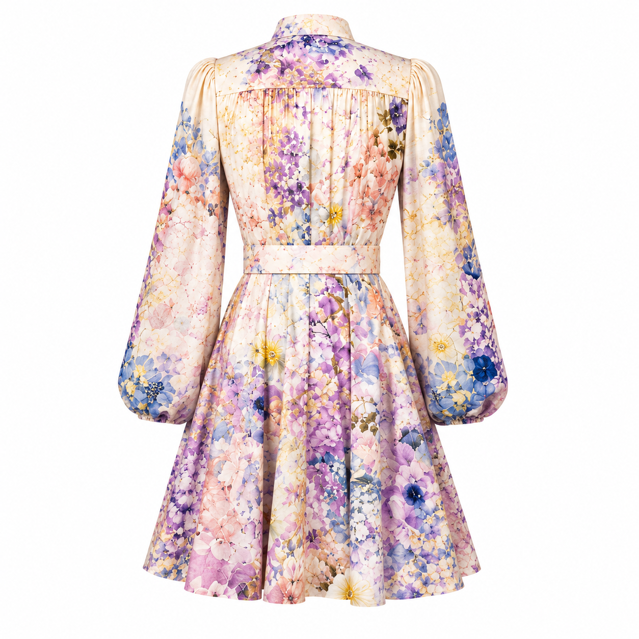 Miss Élodie Hydrangea Belted Mini Dress
